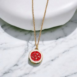 Κολιέ καρπούζι με αλυσίδα από ατσάλι  L316 σε χρυσό χρώμα 