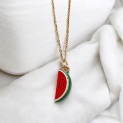 Κολιέ καρπούζι με αλυσίδα από ατσάλι  L316 σε χρυσό χρώμα