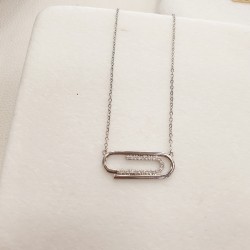 Κολιέ κοντό από ατσάλι  316L σε ασημένιο χρώμα 