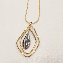 Κολιέ μακρύ δίχρωμο από ατσάλι 316L  