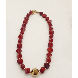 Κολιέ με μπορντό χάντρες