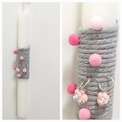 Λαμπάδα αρωματική  Melodia με δώρο ροζ σκουλαρίκια από ατσάλι 316L