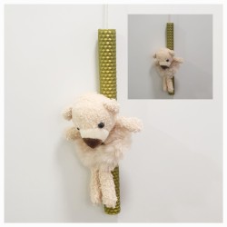 Λαμπάδα μελισσοκέρι με δώρο κοκαλάκι για τα μαλλιά αρκουδακι