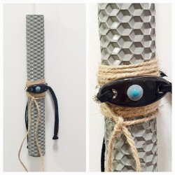 Λαμπάδα μελισσοκέρι με δώρο βραχιόλι μάτι με αυξομείωση 