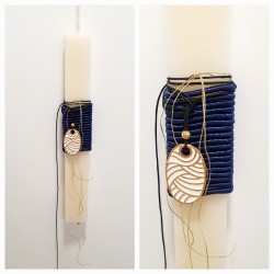 Λαμπάδα αρωματική με δώρο κολιέ Αυγό λευκό 