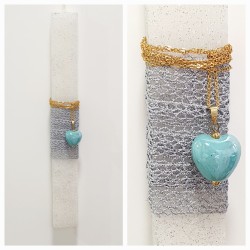 Λαμπάδα αρωματική με δώρο κολιέ καρδιά