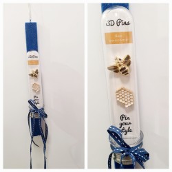 Λαμπάδα αρωματική με δώρο καρφίτσες μέλισσα