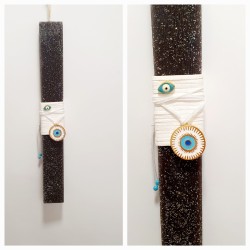 Λαμπάδα αρωματική με δώρο κολιέ μάτι με κορδόνι και κούμπωμα με αυξομείωση