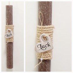 Λαμπάδα αρωματική με δώρο καρδιά luck