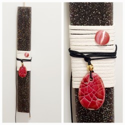 Λαμπάδα αρωματική με δώρο κολιέ Αυγό κόκκινο 