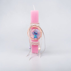 Λαμπάδα ροζ Stitch διακοσμητικό 