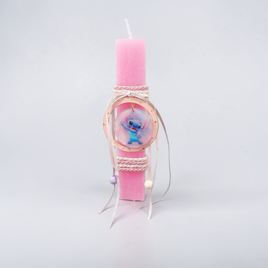 Λαμπάδα ροζ Stitch διακοσμητικό 