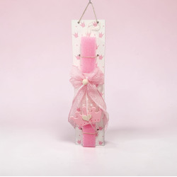 Λαμπάδα με κορώνα και διακοσμητικό πλάτης