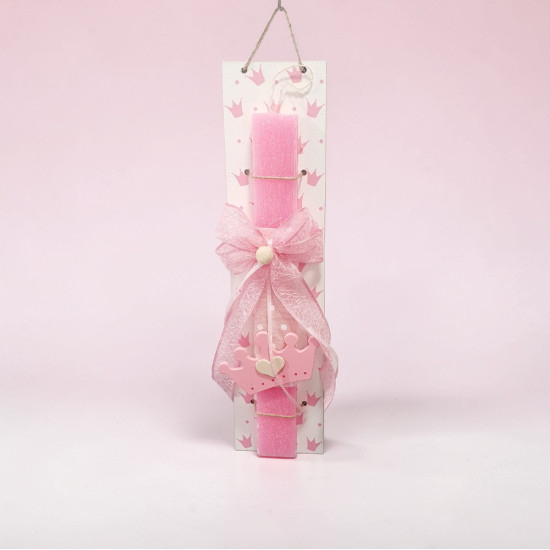 Λαμπάδα με κορώνα και διακοσμητικό πλάτης