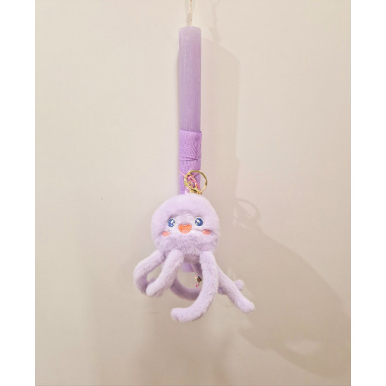 Λαμπάδα αρωματική με δώρο λούτρινο μπρελόκ χταπόδι