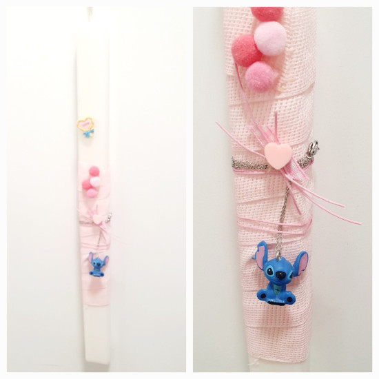 Λαμπάδα Stitch κολιέ με ατσάλινη αλυσίδα 