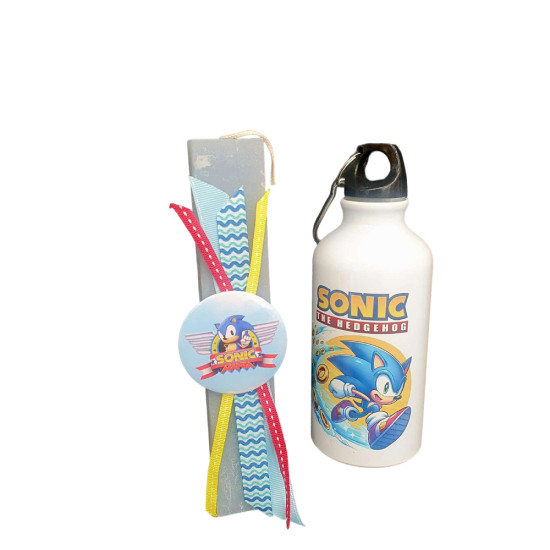 Λαμπάδα αρωματική Sonic με Δώρο Παγουρίνο