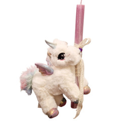 Λαμπάδα αρωματική Μονόκερος με δώρο Λούτρινο 