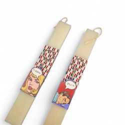 Λαμπάδα για ζευγάρι χιουμοριστική "Τι έχεις;" "37,1 °C"