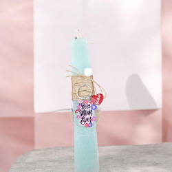 Λαμπάδα αρωματική με μπρελόκ "Best mom ever"