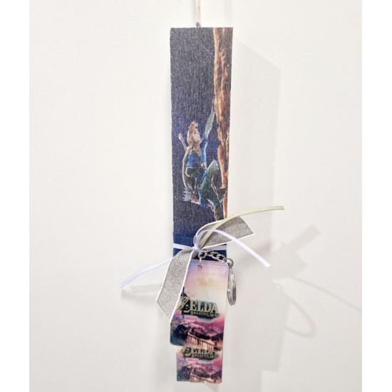 Λαμπάδα αρωματική με μπρελόκ και τύπωμα Delda