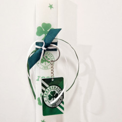 Λαμπάδα αρωματική με μπρελόκ και τύπωμα Παναθηναϊκός