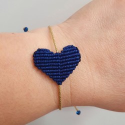 Βραχιόλι μακραμέ Hearts σε χρώμα μπλε