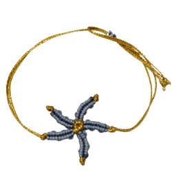 Βραχιόλι μακραμέ αστερίας σε χρώμα γκρι