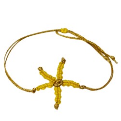 Βραχιόλι μακραμέ αστερίας σε χρώμα κίτρινο