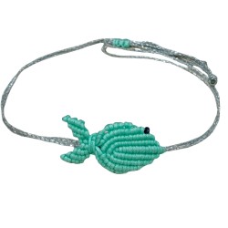 Βραχιόλι Μακραμέ ψάρι βεραμάν με ασημένιο κορδόνι