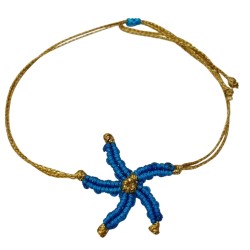 Βραχιόλι μακραμέ αστερίας σε χρώμα μπλε