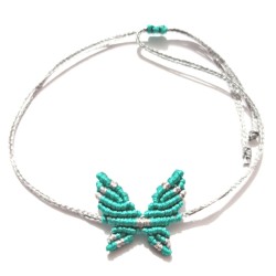 Βραχιόλι μακραμέ πεταλούδα σε χρώμα βεραμάν