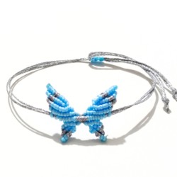 Βραχιόλι μακραμέ πεταλούδα σε χρώμα γαλάζιο