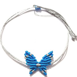 Βραχιόλι μακραμέ πεταλούδα σε χρώμα μπλε ηλεκτρίκ
