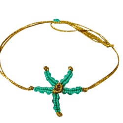 Βραχιόλι μακραμέ αστερίας σε χρώμα βεραμάν