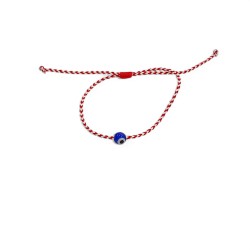 Diaxeirinis Μαρτάκι Βραχιόλι με Μάτι Μπλέ Στρογγυλό με αυξομείωση στο κούμπωμα 