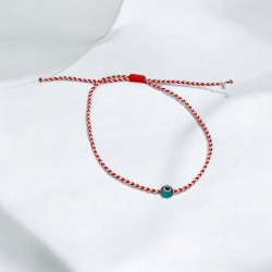 Diaxeirinis Μαρτάκι Βραχιόλι με Μάτι Πράσινο Στρογγυλό με αυξομείωση στο κούμπωμα 