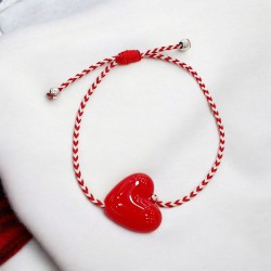 Diaxeirinis Μαρτάκι Βραχιόλι καρδιά  με αυξομείωση στο κούμπωμα 