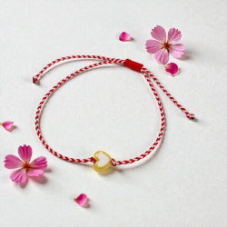 Βραχιόλι Μάρτης με καρδούλα και αυξομείωση στο κούμπωμα Ν. 131
