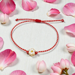 Βραχιόλι Μάρτης λουλούδι και αυξομείωση στο κούμπωμα 