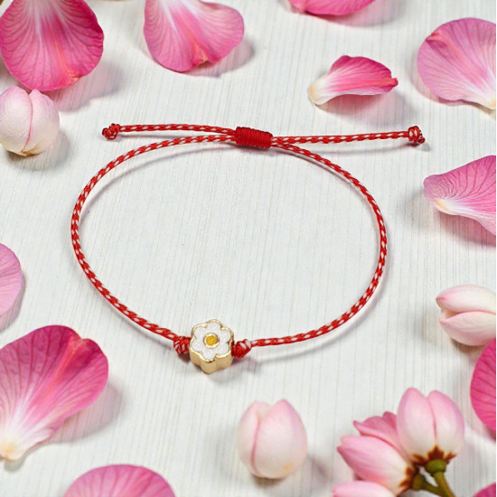 Βραχιόλι Μάρτης λουλούδι και αυξομείωση στο κούμπωμα 