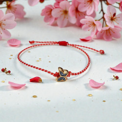 Βραχιόλι Μάρτης πεταλούδα μπλε με γκλίτερ και αυξομείωση στο κούμπωμα 