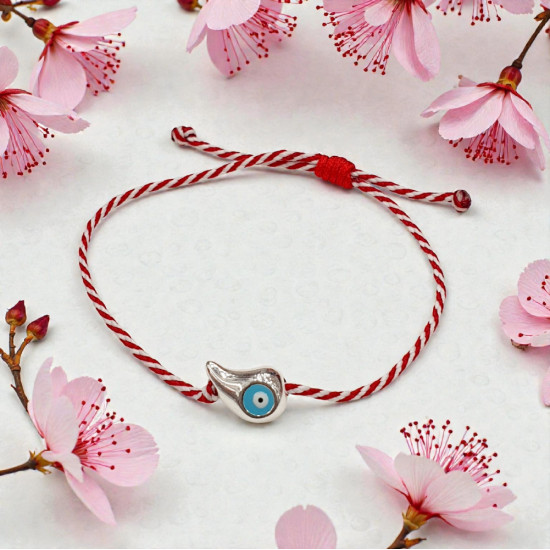 Βραχιόλι Μάρτης σταγόνα μάτι και αυξομείωση στο κούμπωμα 010