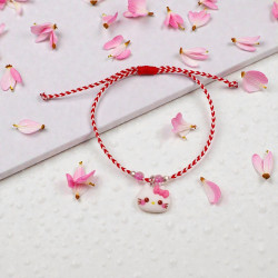 Βραχιόλι Μάρτης "hello kitty " και αυξομείωση στο κούμπωμα 