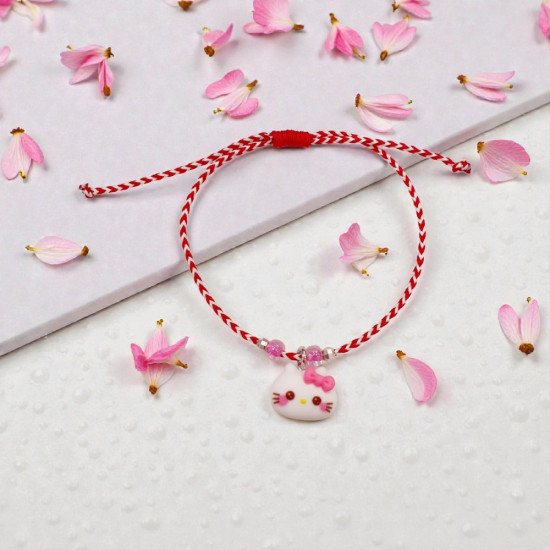 Βραχιόλι Μάρτης "hello kitty " και αυξομείωση στο κούμπωμα 