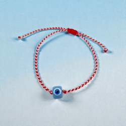 Βραχιόλι Μάρτης με μάτι γαλάζιο και αυξομείωση στο κούμπωμα 040