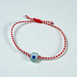 Βραχιόλι Μάρτης με μάτι βεραμάν και αυξομείωση στο κούμπωμα 