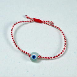 Βραχιόλι Μάρτης με μάτι βεραμάν και αυξομείωση στο κούμπωμα 