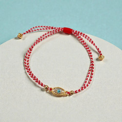 Βραχιόλι Μάρτης με μάτι και αυξομείωση στο κούμπωμα 080