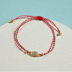 Βραχιόλι Μάρτης με μάτι και αυξομείωση στο κούμπωμα 080